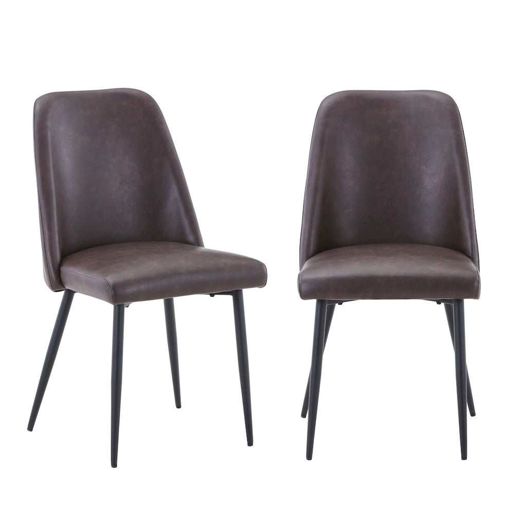 Jofran - Natures Edge Five Piece Solid Acacia Dining Set with Upholstered Mid-Century Modern Chairs, Slate and Dark Brown - 1981-79D-4-DOXCHDBN view 3
