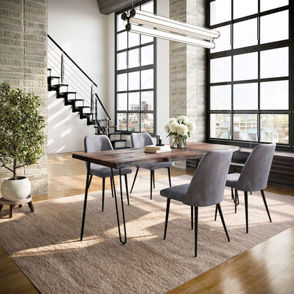 Jofran - Natures Edge Five Piece Solid Acacia Dining Set with Upholstered Mid-Century Modern Chairs, Slate and Grey - 1981-79D-4-DOXCHGRY view 9