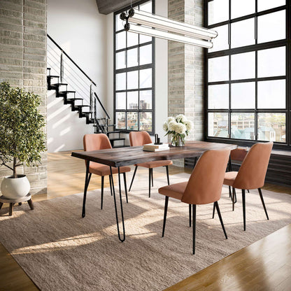 Jofran - Natures Edge Five Piece Solid Acacia Dining Set with Upholstered Mid-Century Modern Chairs, Slate and Light Brown - 1981-79D-4-DOXCHLBN view 9