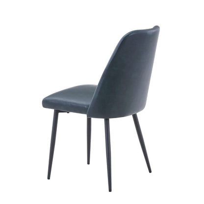 Jofran - Natures Edge Seven Piece Solid Acacia Dining Set with Upholstered Mid-Century Modern Chairs, Natural and Blueberry - 1985-79D-6-DOXCHBLB view 4