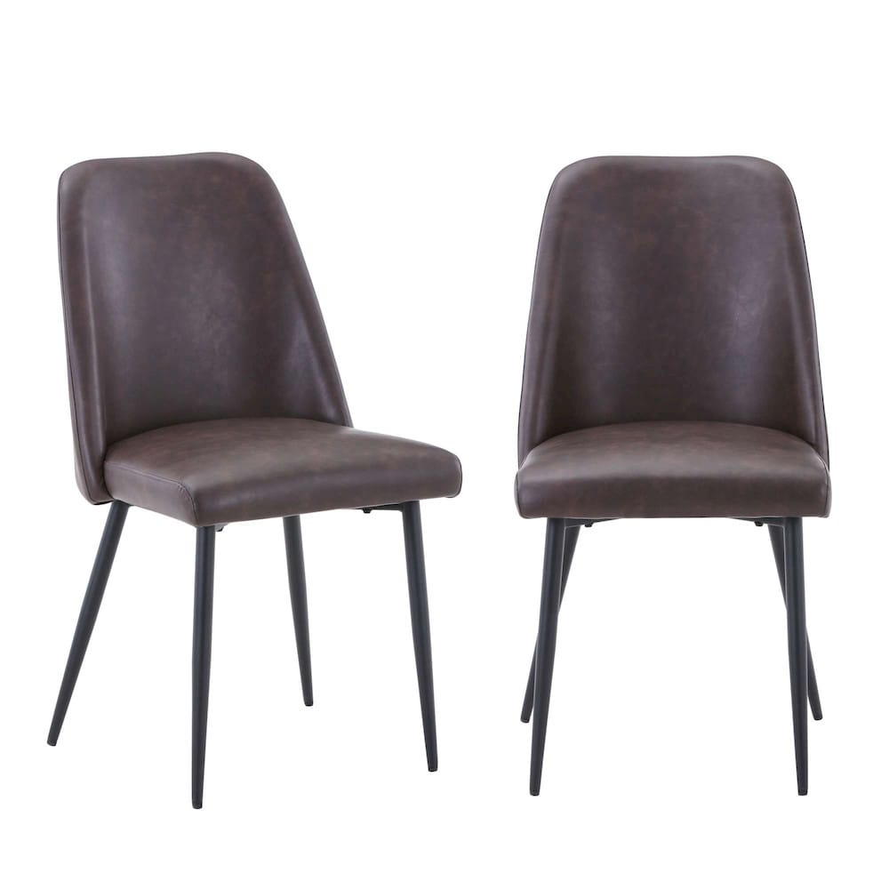 Jofran - Natures Edge Seven Piece Solid Acacia Dining Set with Upholstered Mid-Century Modern Chairs, Natural and Dark Brown - 1985-79D-6-DOXCHDBN view 3