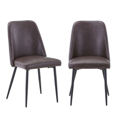 Jofran - Natures Edge Seven Piece Solid Acacia Dining Set with Upholstered Mid-Century Modern Chairs, Natural and Dark Brown - 1985-79D-6-DOXCHDBN view 3