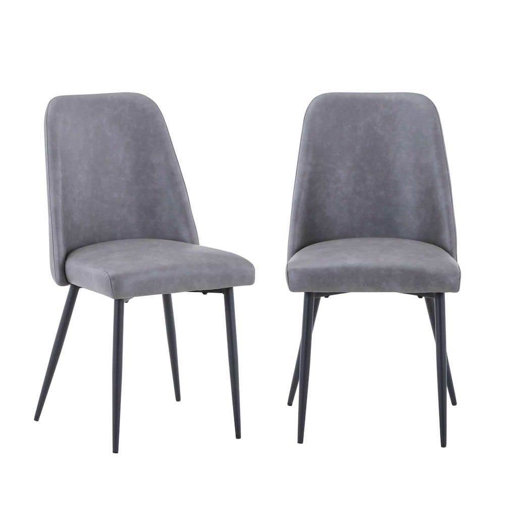 Jofran - Natures Edge Seven Piece Solid Acacia Dining Set with Upholstered Mid-Century Modern Chairs, Natural and Grey - 1985-79D-6-DOXCHGRY view 3