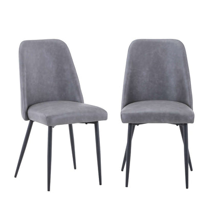 Jofran - Natures Edge Seven Piece Solid Acacia Dining Set with Upholstered Mid-Century Modern Chairs, Natural and Grey - 1985-79D-6-DOXCHGRY view 3