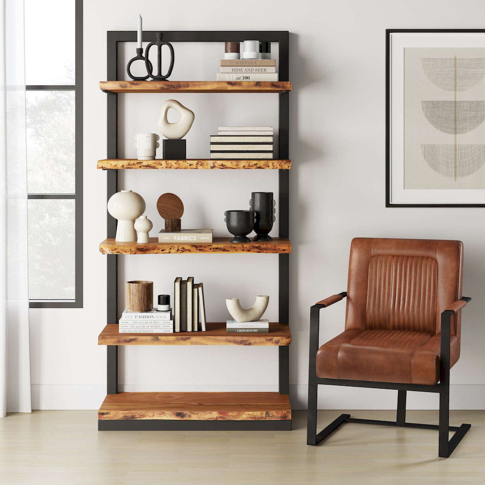 Jofran - Natures Edge Solid Acacia 5 Shelf Bookcase - Natural - 1986-35 view 8