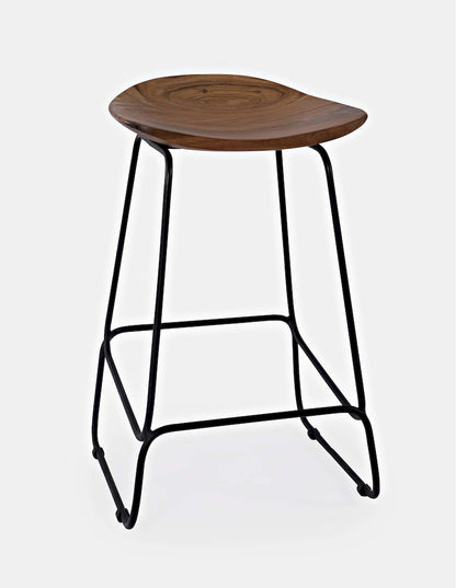 Jofran - Natures Edge Solid Acacia 52in Five-Piece Dining Set with Backless Barstools - 1781-52C-4 view 6