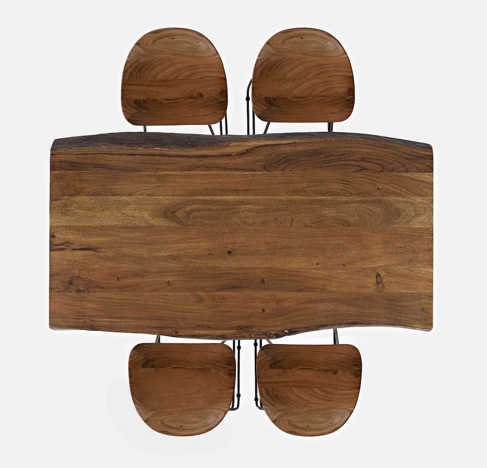 Jofran - Natures Edge Solid Acacia 52in Five-Piece Dining Set with Backless Barstools - 1781-52C-4 view 12