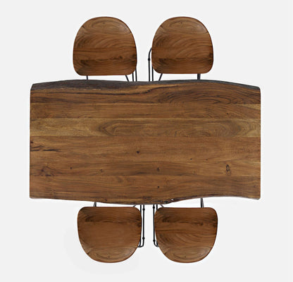 Jofran - Natures Edge Solid Acacia 52in Five-Piece Dining Set with Backless Barstools - 1781-52C-4 view 12