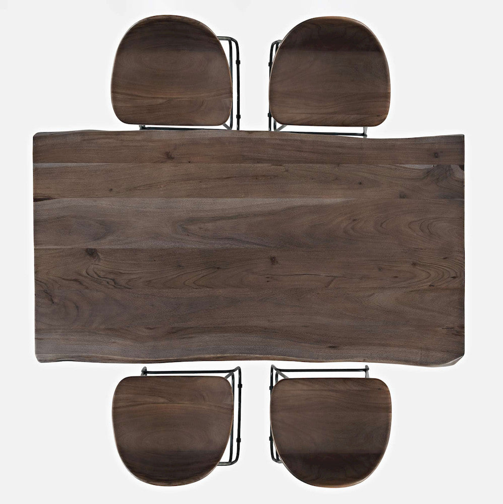 Jofran - Natures Edge Solid Acacia 52in Five-Piece Dining Set with Backless Barstools - 1981-52C-4 view 11