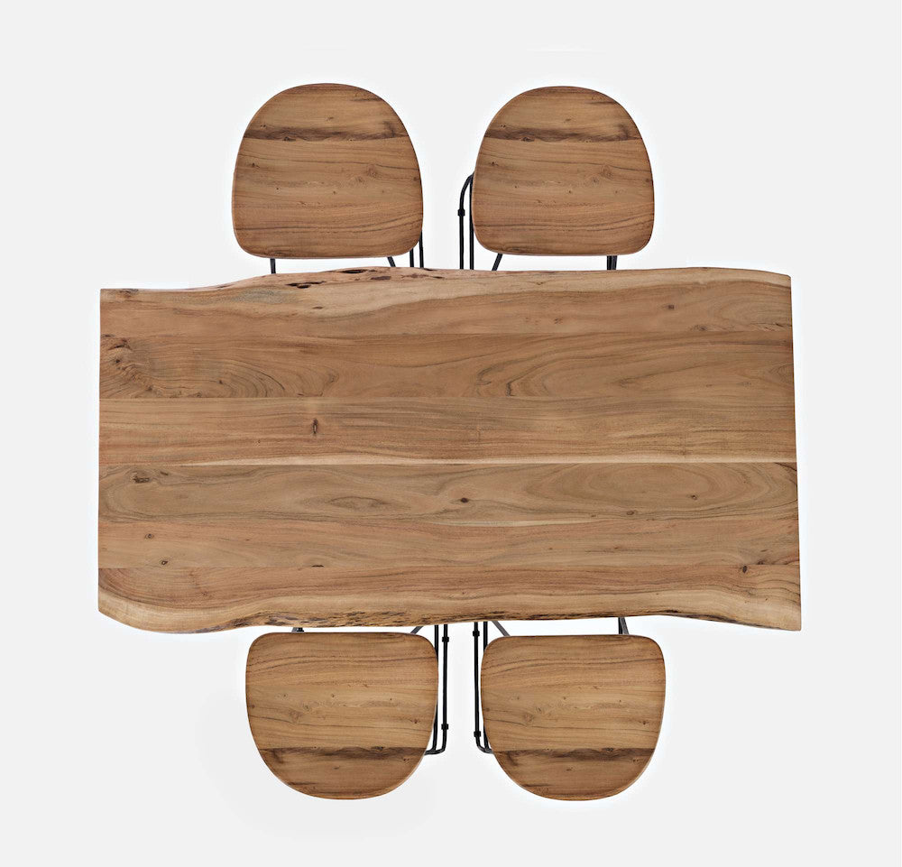Jofran - Natures Edge Solid Acacia 52in Five-Piece Dining Set with Backless Barstools - 1985-52C-4 view 10