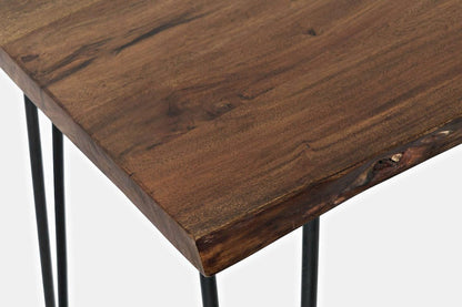 Jofran - Natures Edge Solid Acacia Five Piece Counter Height Dining Set with Modern Upholstered Faux Leather Barstools, Chestnut and Grey - 1781-52C-4-OWNSTGRY view 5