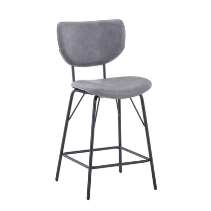 Jofran - Natures Edge Solid Acacia Five Piece Counter Height Dining Set with Modern Upholstered Faux Leather Barstools, Slate and Grey - 1981-52C-4-OWNSTGRY view 3