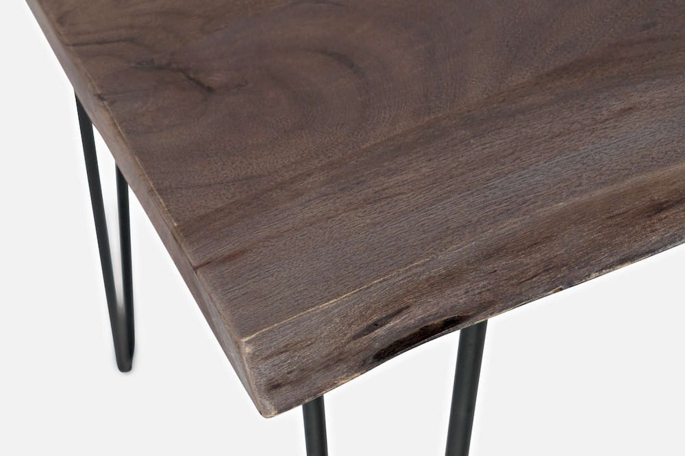Jofran - Natures Edge Solid Acacia Five Piece Counter Height Dining Set with Modern Upholstered Faux Leather Barstools, Slate and Jade - 1981-52C-4-OWNSTJD view 5