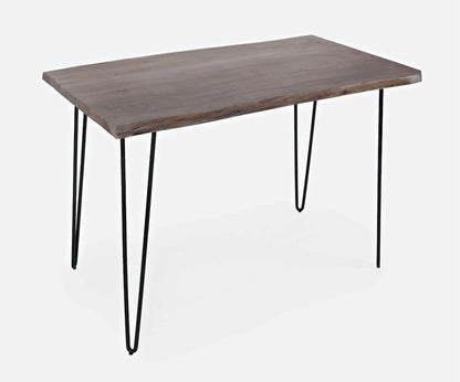 Jofran - Natures Edge Solid Acacia Five Piece Counter Height Dining Set with Modern Upholstered Faux Leather Barstools, Slate and Jade - 1981-52C-4-OWNSTJD view 7