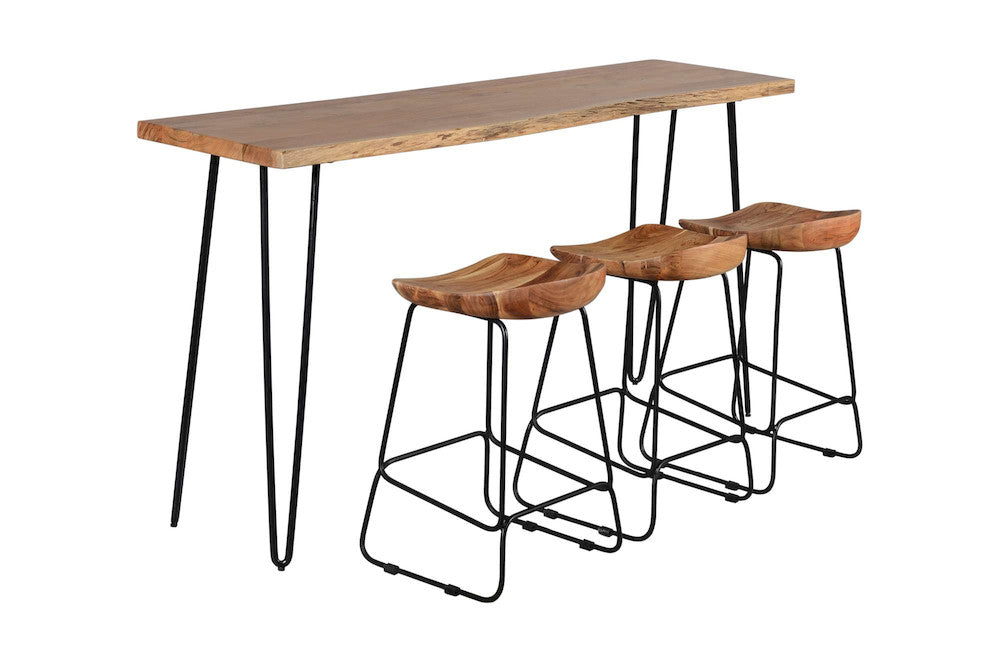 Jofran - Natures Edge Solid Acacia Four Piece 72in Counter Height Dining Set - Natural - 1985-72-BS160KD3-KT view 3