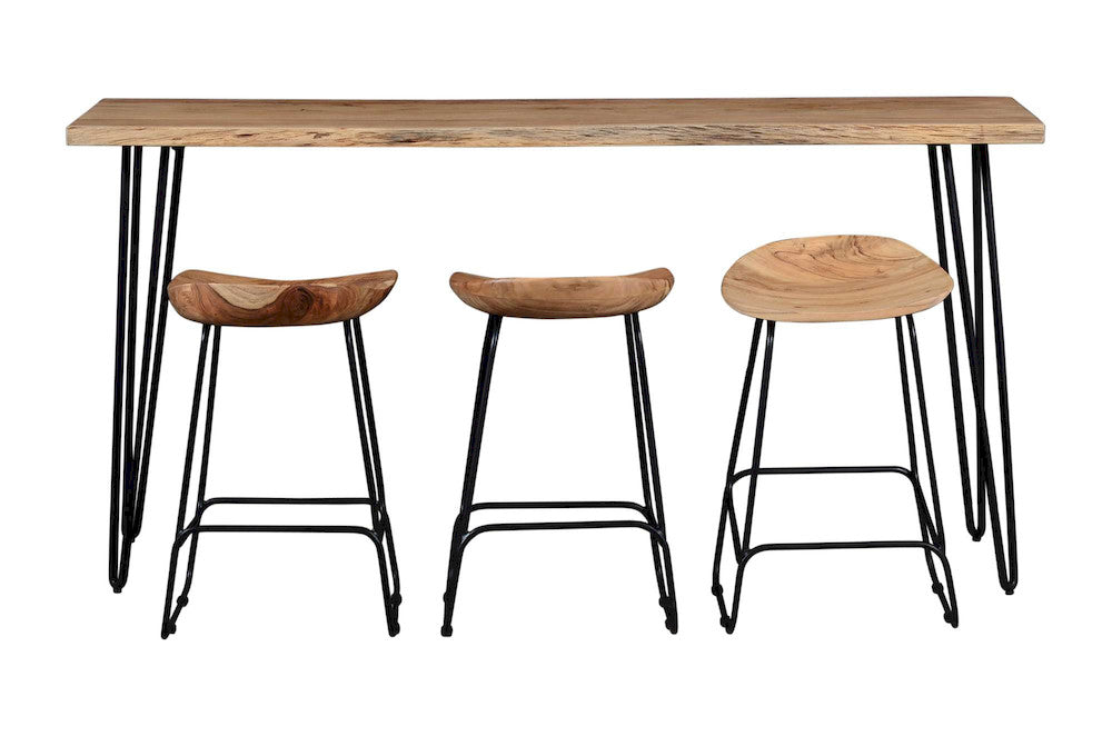 Jofran - Natures Edge Solid Acacia Four Piece 72in Counter Height Dining Set - Natural - 1985-72-BS160KD3-KT view 4