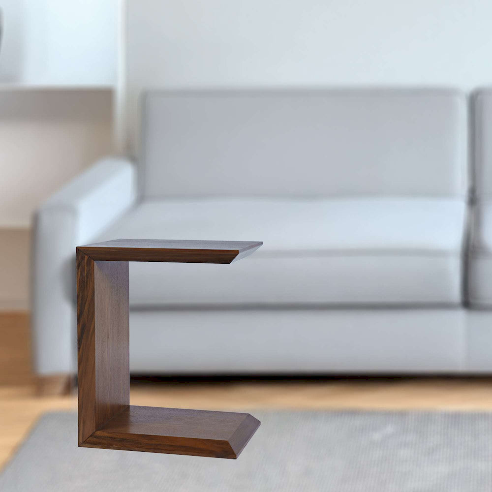 Jofran - Nobu Modern Beveled Angle Wood Accent End C-Table in Walnut - 2330-NOBU view 4