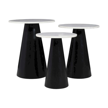 Jofran - Nolan Marble Top Three Pack Solid Wood Accent Table Set - Black - 2330-NOLANBLK view 2