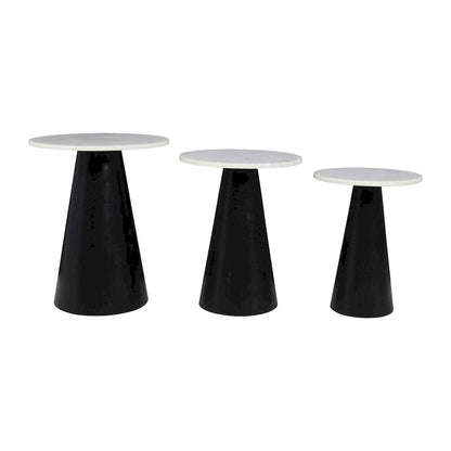 Jofran - Nolan Marble Top Three Pack Solid Wood Accent Table Set - Black - 2330-NOLANBLK view 4