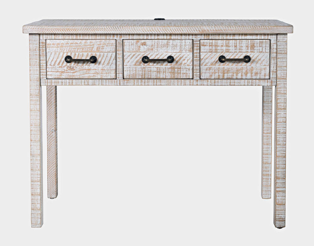 Jofran - North Coast 42in Washed Finish Three Drawer USB Charging Console Table - White Wash - 2075-42 view 1