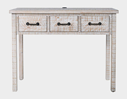 Jofran - North Coast 42in Washed Finish Three Drawer USB Charging Console Table - White Wash - 2075-42 view 1