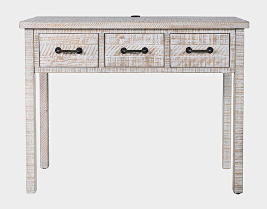 Jofran - North Coast 42in Washed Finish Three Drawer USB Charging Console Table - White Wash - 2075-42 view 1