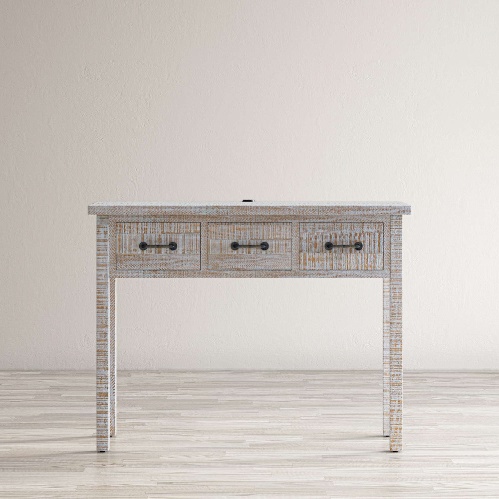 Jofran - North Coast 42in Washed Finish Three Drawer USB Charging Console Table - White Wash - 2075-42 view 5