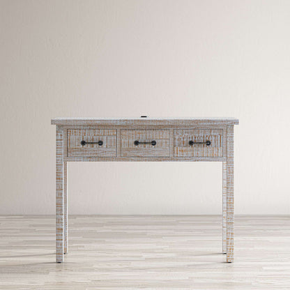 Jofran - North Coast 42in Washed Finish Three Drawer USB Charging Console Table - White Wash - 2075-42 view 5