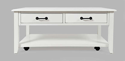 Jofran - North Fork Acacia 2 Drawer Coffee Table with Casters - Country White - 1976-1 veiw 2