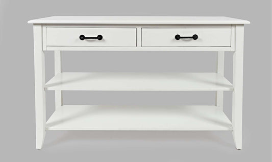 Jofran - North Fork Acacia 2 Drawer Sofa Console Table - Country White - 1976-4 view 1