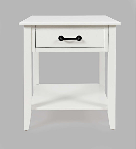 Jofran - North Fork Acacia End Table - Country White - 1976-3 view 1