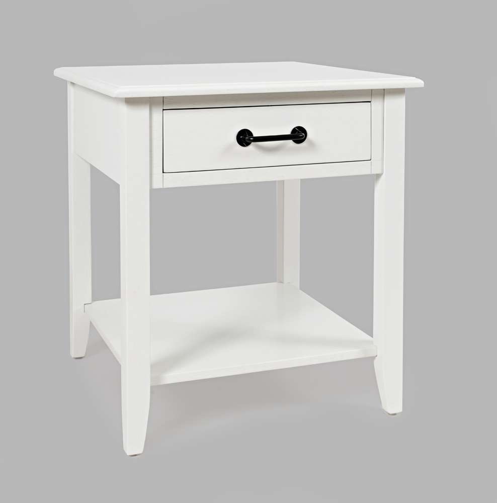 Jofran - North Fork Acacia End Table - Country White - 1976-3 veiw 1