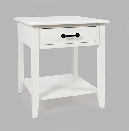 Jofran - North Fork Acacia End Table - Country White - 1976-3 veiw 1
