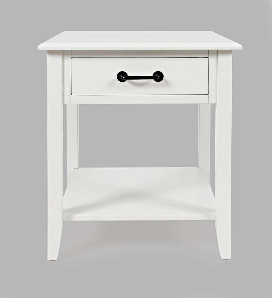 Jofran - North Fork Acacia End Table - Country White - 1976-3 veiw 2