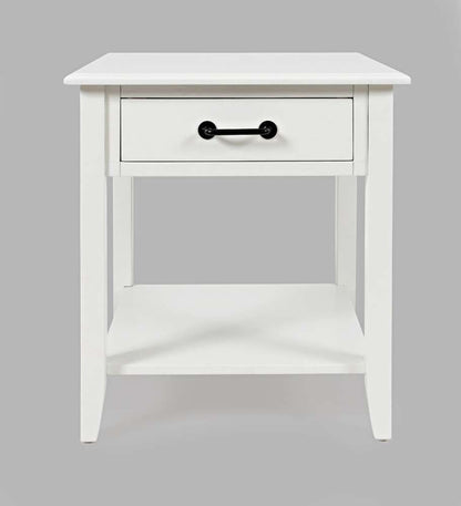 Jofran - North Fork Acacia End Table - Country White - 1976-3 veiw 2