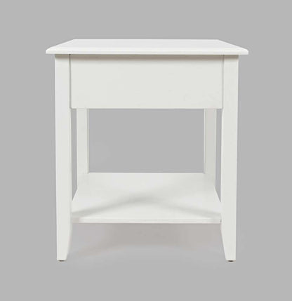 Jofran - North Fork Acacia End Table - Country White - 1976-3 veiw 3