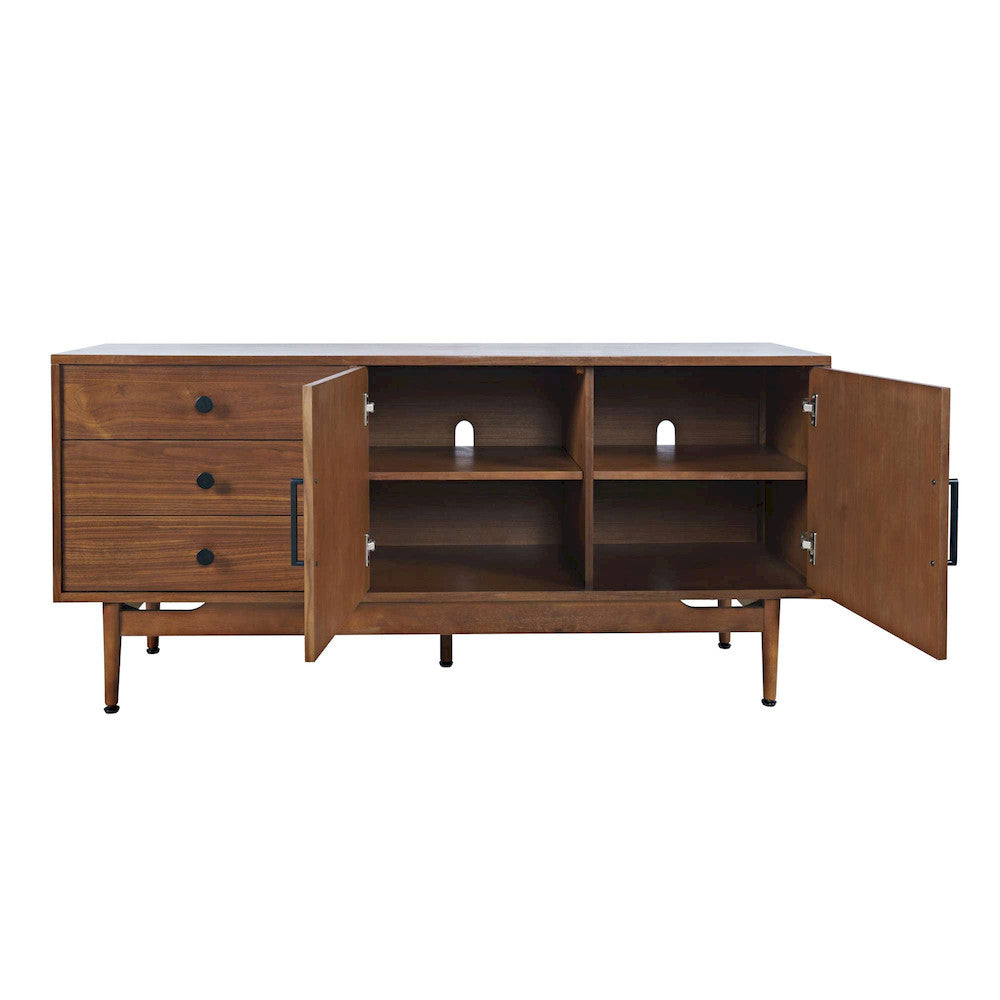 Jofran - Olson 57in Mid-Century Modern Scandinavian Console TV Stand Storage Cabinet in Walnut - 2478-57 view 5