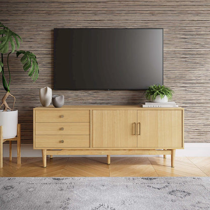 Jofran - Olson 67in Mid-Century Modern Scandinavian Console TV Stand Storage Cabinet in Natural - 2477-67 view 10