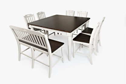 Jofran - Orchard Park Solid Rubberwood 60in Eight-Piece Farmhouse Counter Height Dining Set with Bench - 1771-60C-8 view 1
