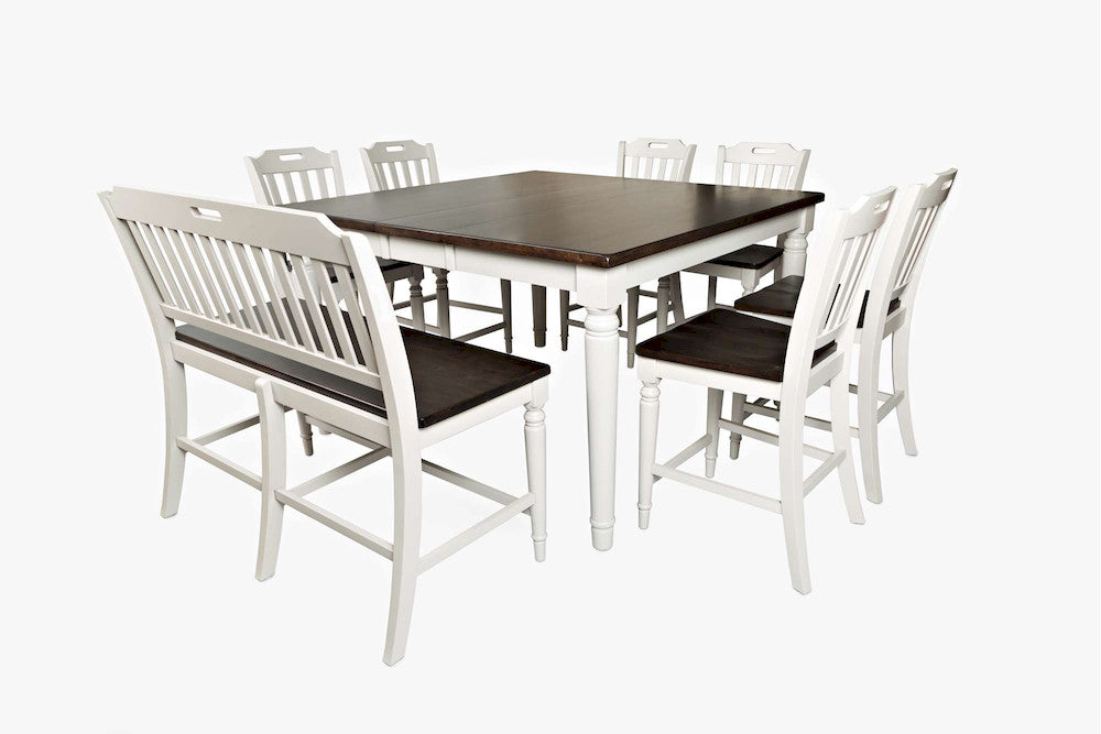 Jofran - Orchard Park Solid Rubberwood 60in Eight-Piece Farmhouse Counter Height Dining Set with Bench - 1771-60C-8 view 2