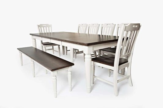 Jofran - Orchard Park Solid Rubberwood 96in Eight-Piece Farmhouse Dining Set with Bench - 1771-96D-8 veiw 1