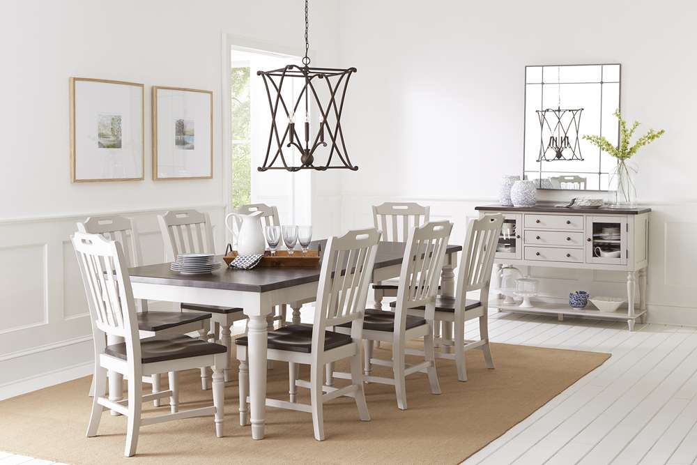 Jofran - Orchard Park Solid Rubberwood 96in Nine-Piece Farmhouse Dining Set - 1771-96D-9 veiw 1