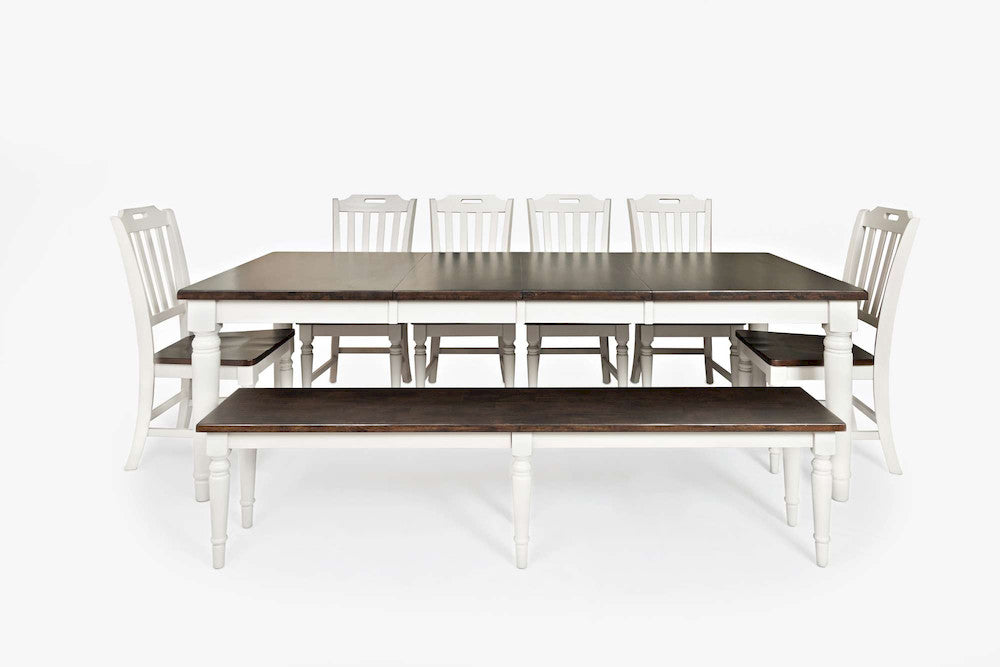 Jofran - Orchard Park Solid Rubberwood 96in Eight-Piece Farmhouse Dining Set with Bench - 1771-96D-8 view 1