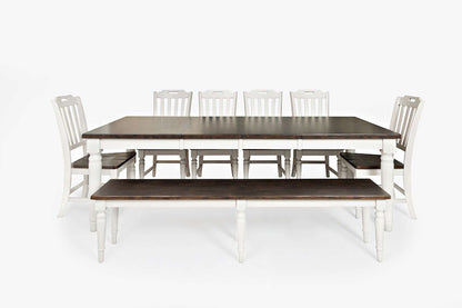 Jofran - Orchard Park Solid Rubberwood 96in Eight-Piece Farmhouse Dining Set with Bench - 1771-96D-8 view 1