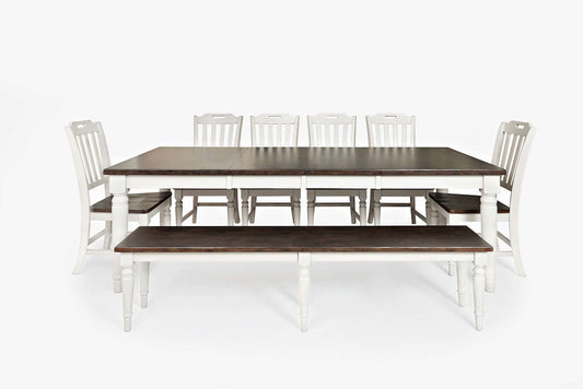 Jofran - Orchard Park Solid Rubberwood 96in Eight-Piece Farmhouse Dining Set with Bench - 1771-96D-8 view 1