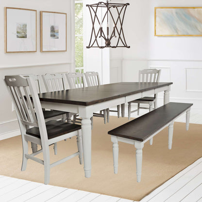 Jofran - Orchard Park Solid Rubberwood 96in Eight-Piece Farmhouse Dining Set with Bench - 1771-96D-8 view 10