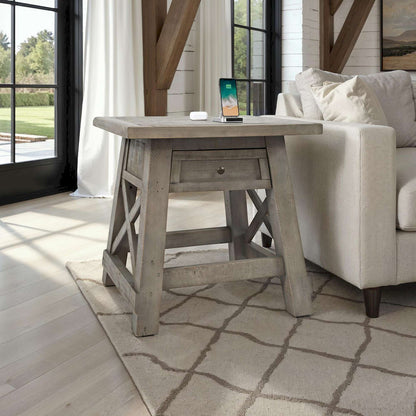 Jofran - Outer Banks Power End Table in Driftwood - 1840-3 view 7