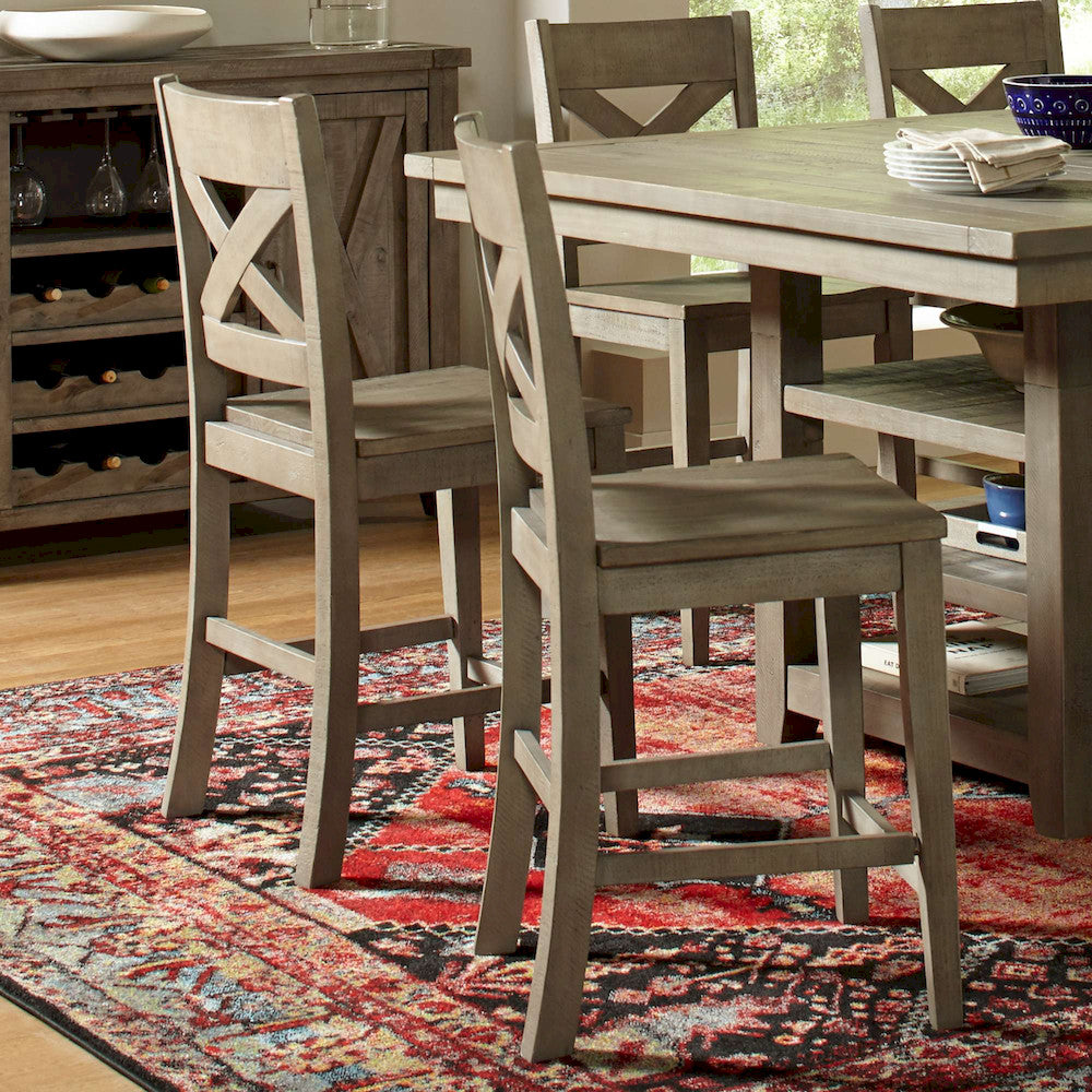 Jofran - Outer Banks X in Back Stool in Driftood (Set of 2) - 1841-BS420KD view 7