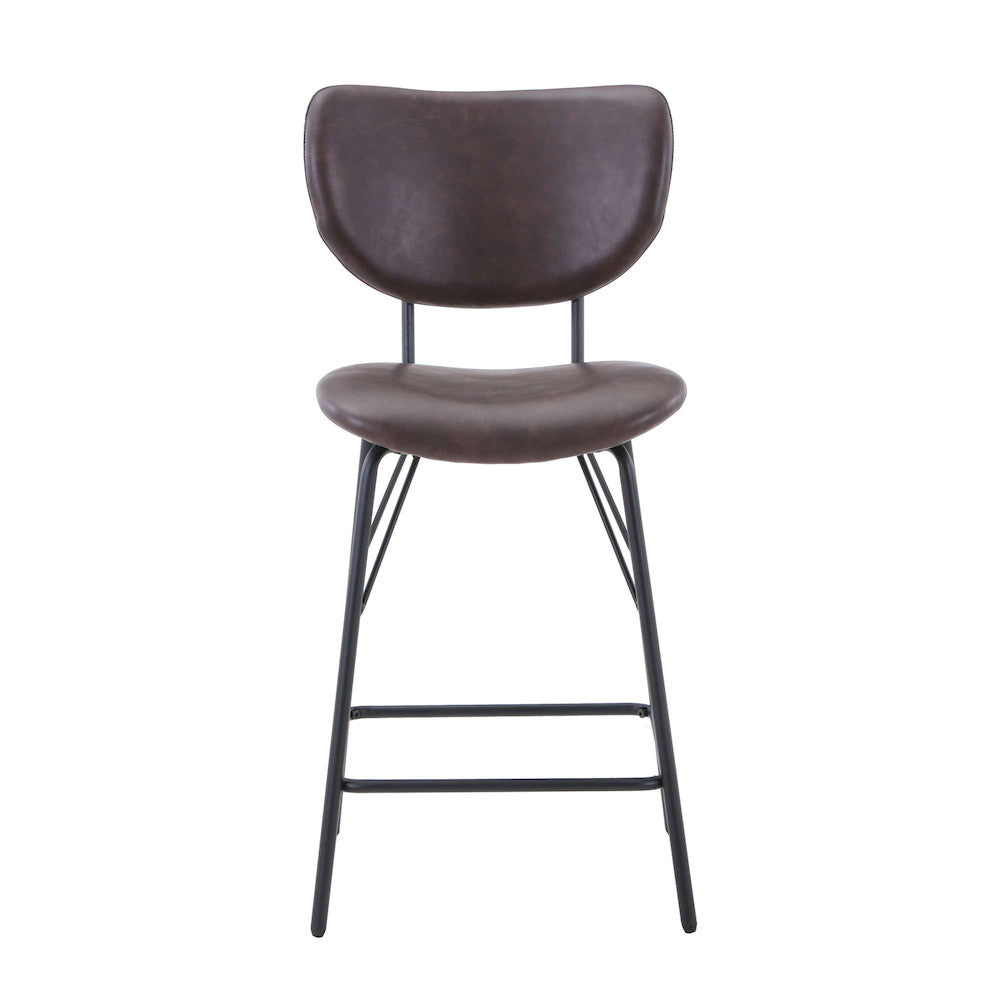 Jofran - Owen Contemporary Modern Faux Leather Split-Back Upholstered Counter Height Barstool (Set of 2) Dark Brown - 2271-OWENSTDBN view 1