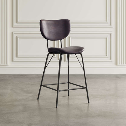 Jofran - Owen Contemporary Modern Faux Leather Split-Back Upholstered Counter Height Barstool (Set of 2) Dark Brown - 2271-OWENSTDBN view 5
